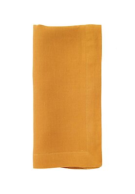Bodrum Riviera Saffron Yellow Stonewashed Linen Napkins - Set of 4