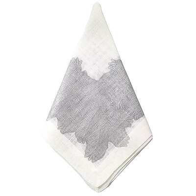 Bodrum Spruce Silver Linen Napkins - Set of 4