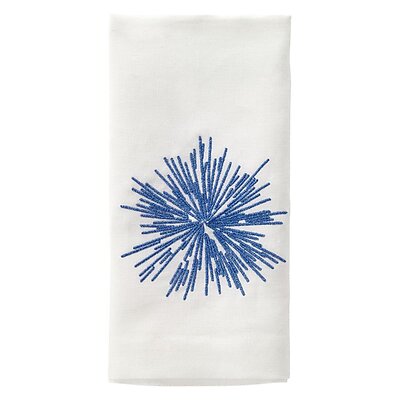 Bodrum Starburst Blue Linen Napkins - Set of 4