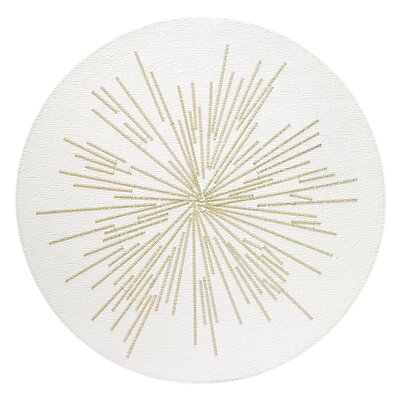 Bodrum Starburst Champagne Round Easy Care Placemats - Set of 4