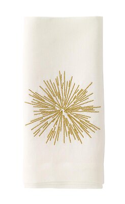 Bodrum Starburst Gold Linen Napkins - Set of 4