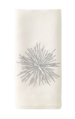 Bodrum Starburst Silver Linen Napkins - Set of 4