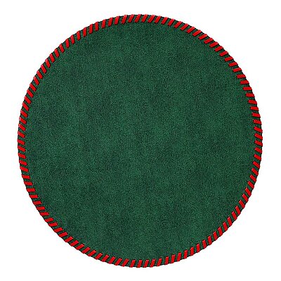 Bodrum Whipstitch Forest Green Round Easy Care Placemats - Set of 4