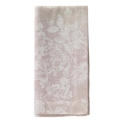 Bodrum White Bloom Beige Floral Napkins - Set of 4