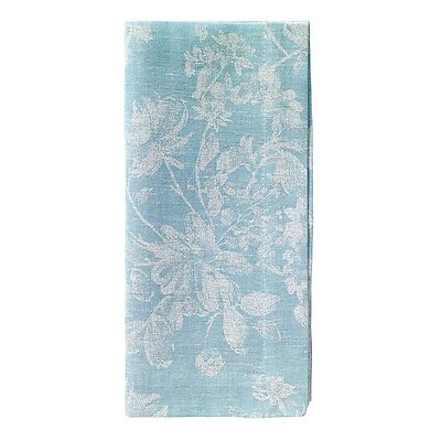 Bodrum White Bloom Robin Egg Blue Floral Napkins - Set of 4