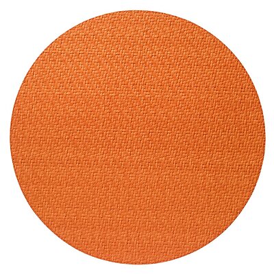 Bodrum Wicker Pumpkin Orange Round Easy Care Placemats - Set of 4