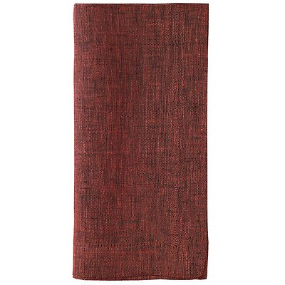 Bodrum Chambray Cayenne Red Linen Napkins - Set of 4