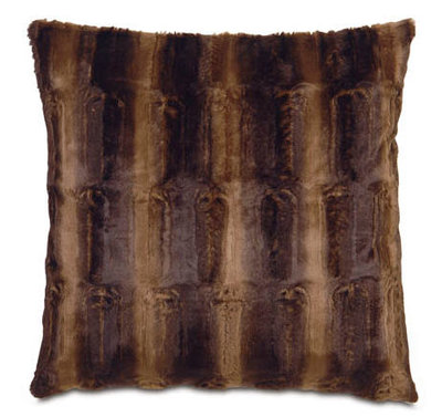 Brown Faux Fur Accent Pillow Karina Chocolate