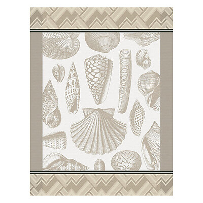 Le Jacquard Francais Coquillage Beige Cotton Tea Towel