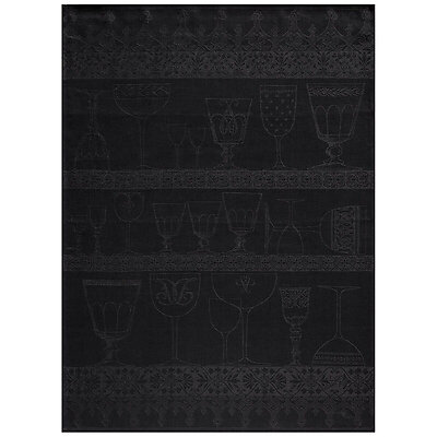 Le Jacquard Francais Cristal Dark Grey Linen Kitchen Towel