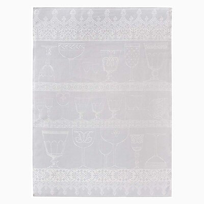 Le Jacquard Francais Cristal White Linen Kitchen Towel