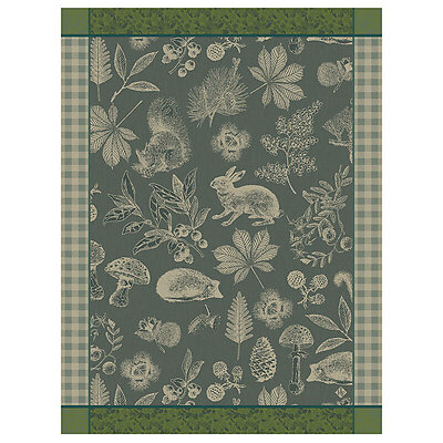 Le Jacquard Francais Dans Les Bois Tableau Green Cotton Hand Towel