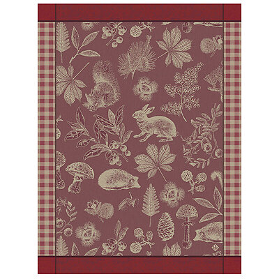 Le Jacquard Francais Dans Les Bois Tableau Red Cotton Hand Towel