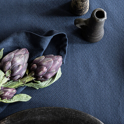 Le Jacquard Francais Slow Life Re-Use Blue Table Linens