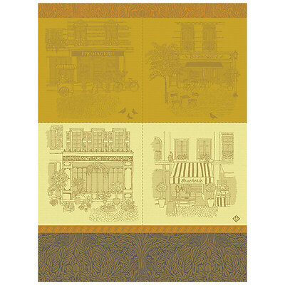 Le Jacquard Francais Devantures Yellow Cotton Tea Towel