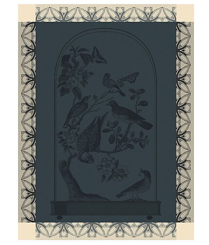Le Jacquard Francais Curiosites Animales Blue Cotton Tea Towel
