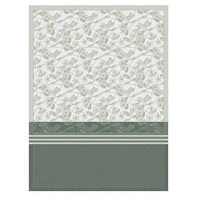 Le Jacquard Francais Essentiel Gravure Green Cotton Tea Towel