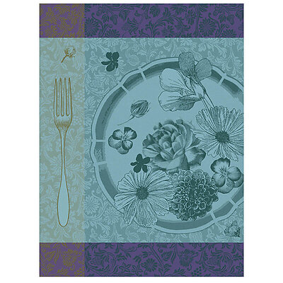 Le Jacquard Francais Fleurs a Croquer Chlorophyll Cotton Tea Towel