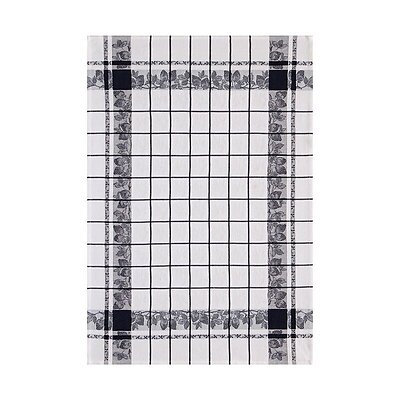 Le Jacquard Francais Fraises Black Cotton Tea Towel