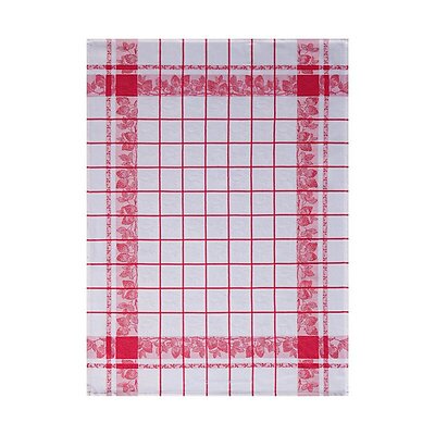 Le Jacquard Francais Fraises Red Cotton Tea Towel