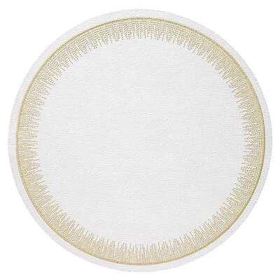 Bodrum Flare Gold Embroidered Round Easy Care Place Mats - Set of 4