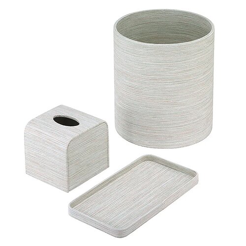 Bodrum Grasscloth Celadon Bath Collection