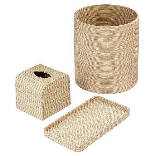 Bodrum Grasscloth Latte Bath Collection