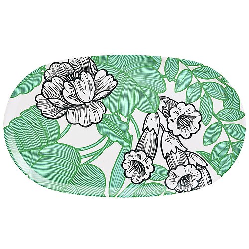 Le Jacquard Francais Escapade Tropicale Green Oval Tray
