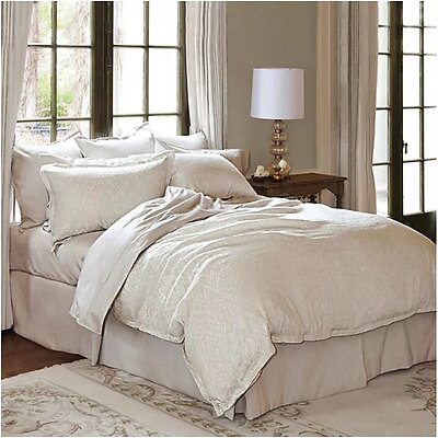 St Geneve Amalfi Neutral Grey Linen Cotton Bedding