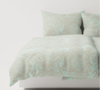 Leitner Istanbul Lago Light Blue Green Linen Queen Duvet Cover