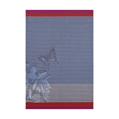 Le Jacquard Francais Jardin des Papillons Blue Cotton Hand Towel