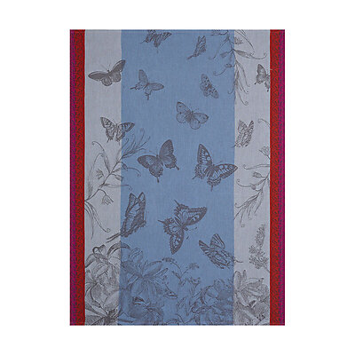 Le Jacquard Francais Jardin des Papillons Blue Cotton Tea Towel