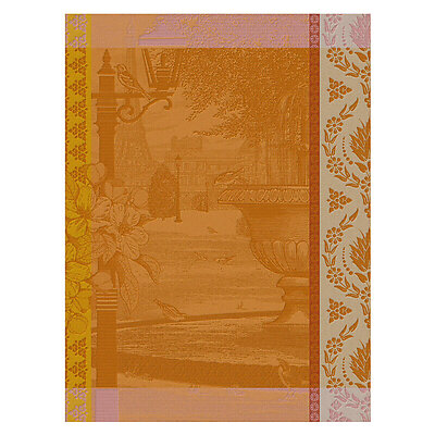 Le Jacquard Francais Jardin Parisien Orange Cotton Tea Towel