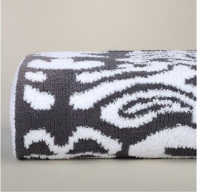 Kashwere Damask Slate Grey and White Throw Blanket