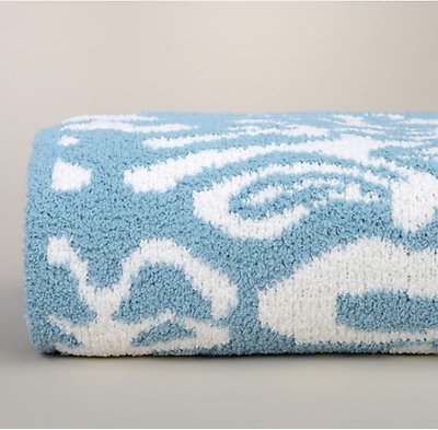 Kashwere Damask Tender Blue and Cream Throw Blanket