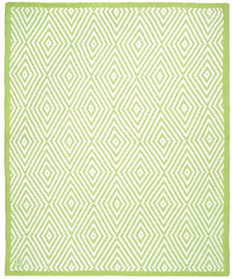 Kashwere Half Throw Blanket Diamond Green and White