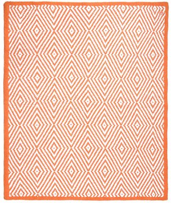 Kashwere Half Throw Blanket Diamond Orange and White