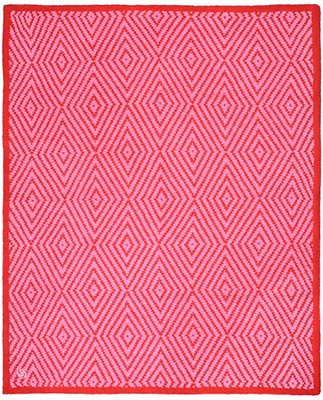 Kashwere Half Throw Blanket Diamond Pink and Red