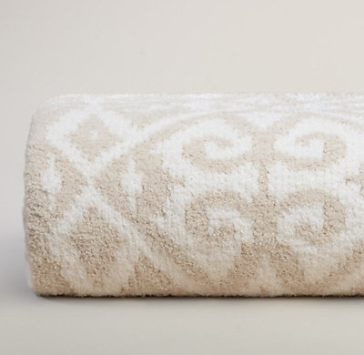 Malt and Cream Throw Blanket - Kashwere Diamond Damask