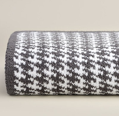 Houndstooth Pattern Throw Blanket - Kashwere Slate Grey and White
