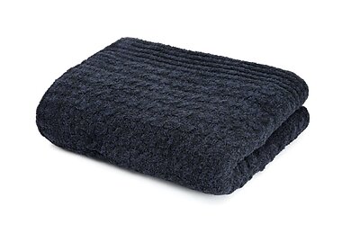 Kashwere Mini Cable Heather Throw Navy  & Black