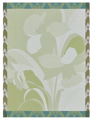 Le Jacquard Francais La Vie en Vosges Green Cotton Tea Towel