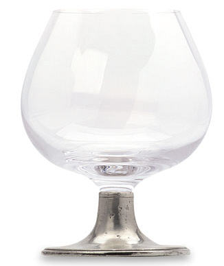 Large Cognac Glass Crystal & Pewter.  Match Pewter item 1117.1