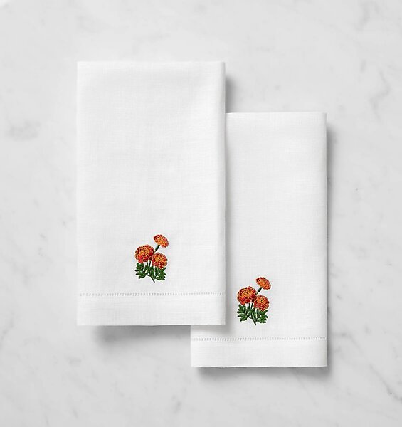 Sferra Fiorenza Floral Linen Guest Towels