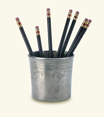 Engraved Pewter Pencil Cup by Match Pewter