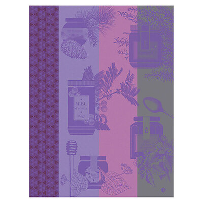 Le Jacquard Francais Miel en Pot Purple Cotton Tea Towel