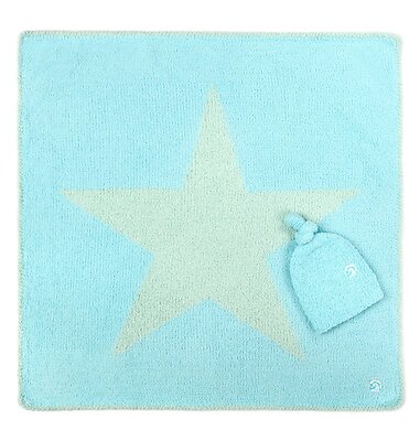 Kashwere Star Mint & Aqua Baby Blanket with Cap