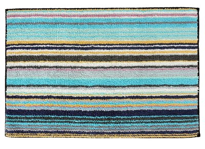 Missoni Home Jazel 170 Turquoise Blue Striped Bath Rug