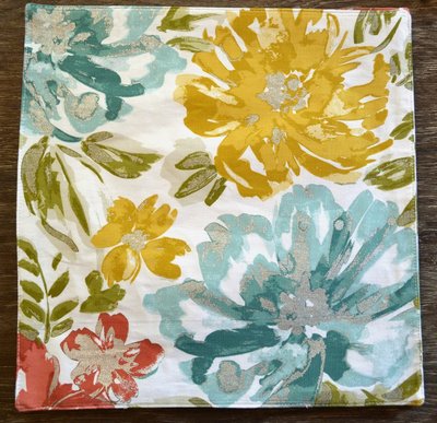 Nicole Miller Bright Floral Square Cotton Placemats - Silver