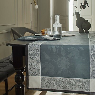 Le Jacquard Francais Ottomane Slate Grey Linen Table Linens